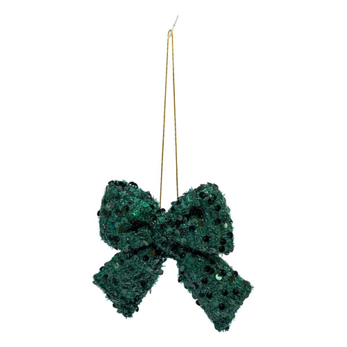 Green Sequined Bow 11cm