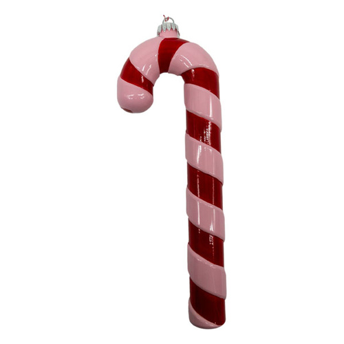 Candy Cane Pink & Red Hanging Ornament 12cm