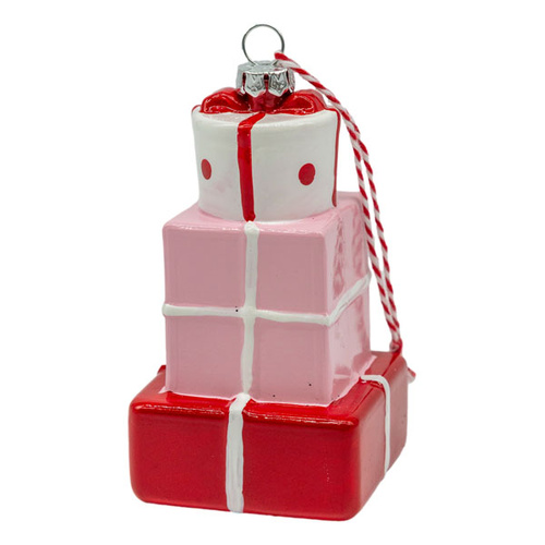 Gift Boxes Pink & Red Hanging Ornament 11cm