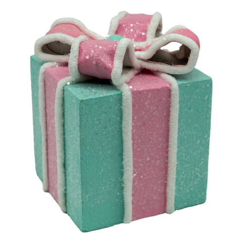 Pink & Blue Present Ornament 15cm