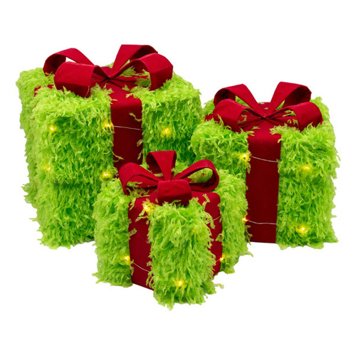 Fluffy Present Boxes Set of 3 25cm