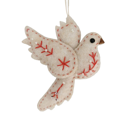 Felt Dove Hanging Cream 16cm
