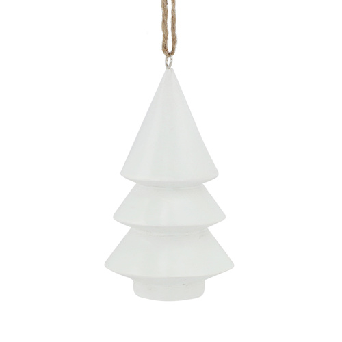 Wooden Tree Hanging White 13cm