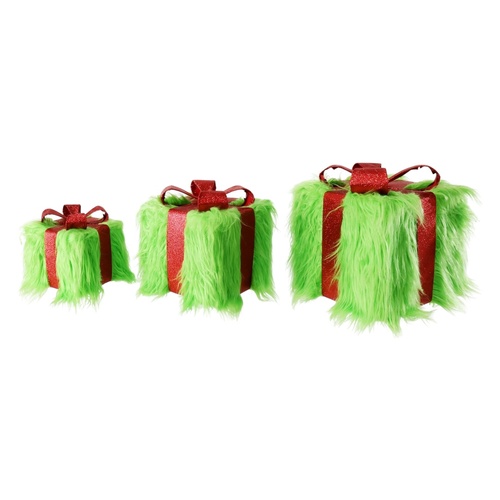Mean Green Fluffy Presents Set 30cm