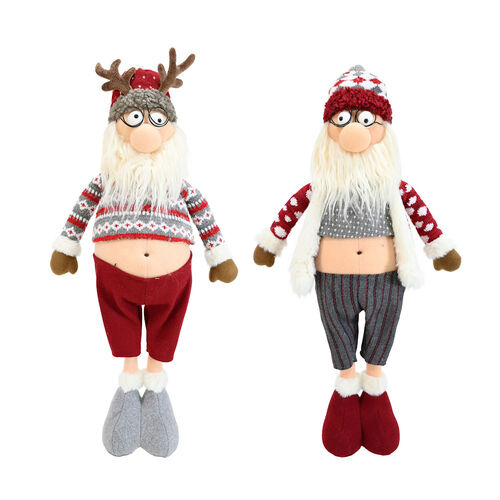 Hipster Pot Belly Santa 1pc 2 Asst 65cm