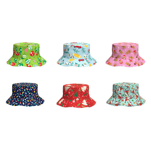 Bucket Hat Christmas Fun 1pc 6 Asst