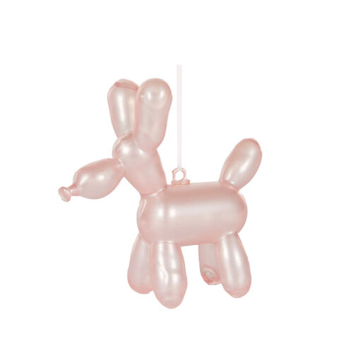 Dog Balloon Animal Pearl Pink Hanging 10cm