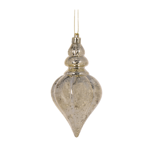 Champagne Mercury Heart Finial 13cm