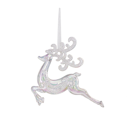 Iridescent Reindeer Hanging 12cm