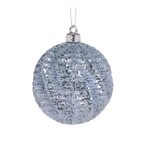 Light Blue Lantern Swirl Bauble 8cm