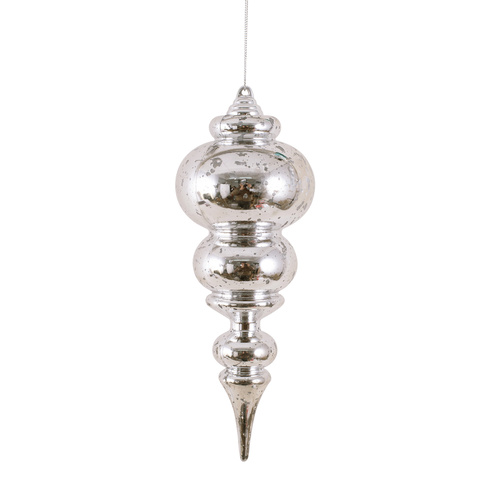 Mercury Silver Drop Bauble 25cm