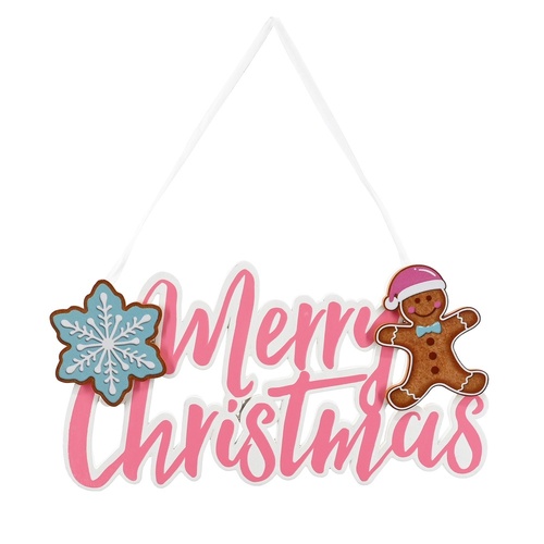 Gingerbread Merry Christmas Sign 23cm