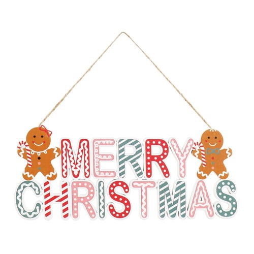 Hanging Gingerbread Christmas Sign 23cm