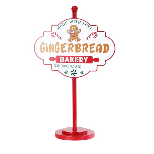 Gingerbread Bakery Table Sign 48cm
