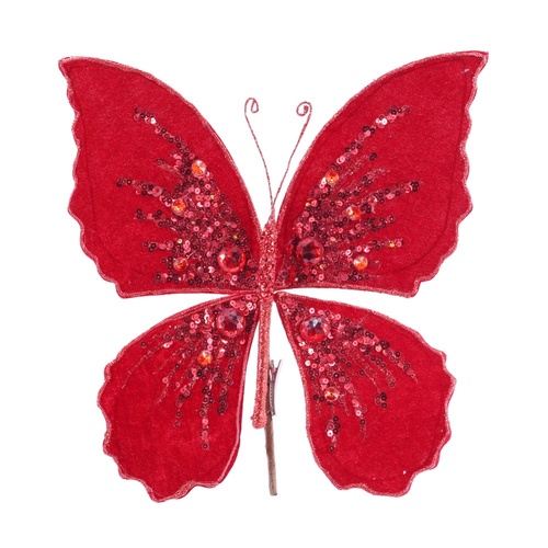 Red Velvet Butterfy Clip 30cm