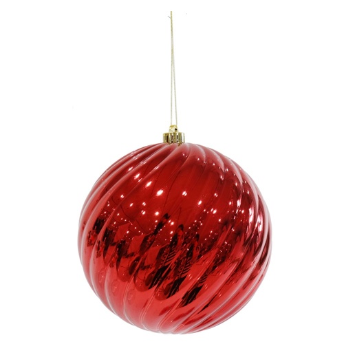 Red Swirl Bauble 20cm