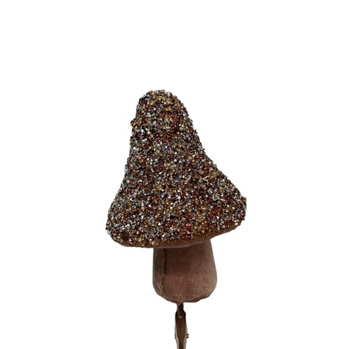 Metallic Button Mushroom Brown & Gold 18cm