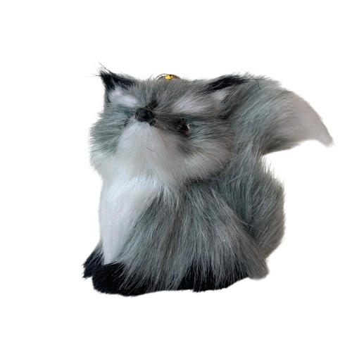 Faux Fur Hanging Fox Grey 8cm
