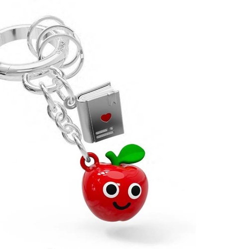 Apple & Book Keychain 
