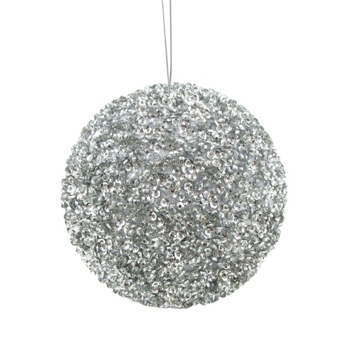Silver Sequin Hanging Ball 18cm