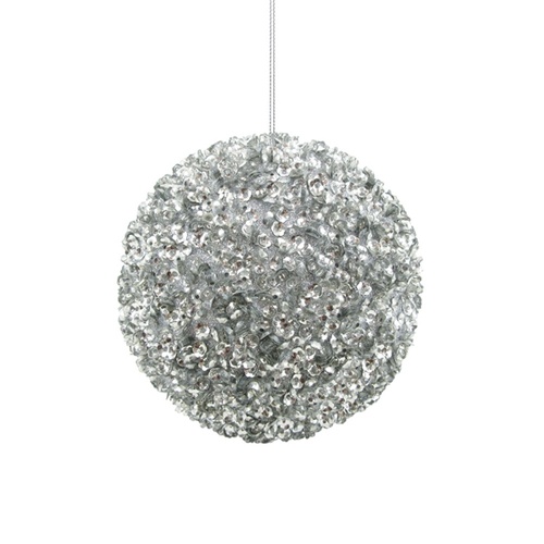 Silver Sequin Hanging Ball 15cm
