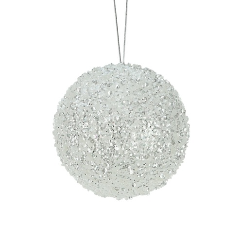 White Sequin Hanging Ball 15cm