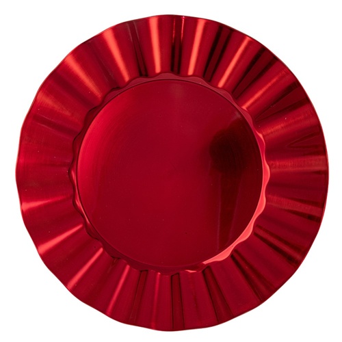 Waved Edge Charger Plate Red 33cm