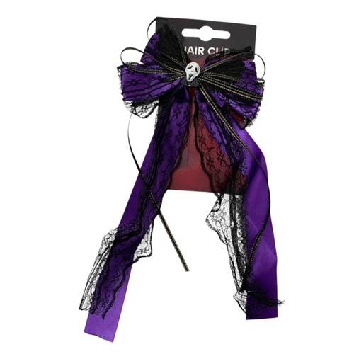 Purple Halloween Hair Bow Clip 