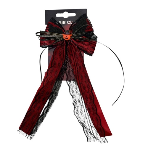 Red Witch Hair Bow Clip 