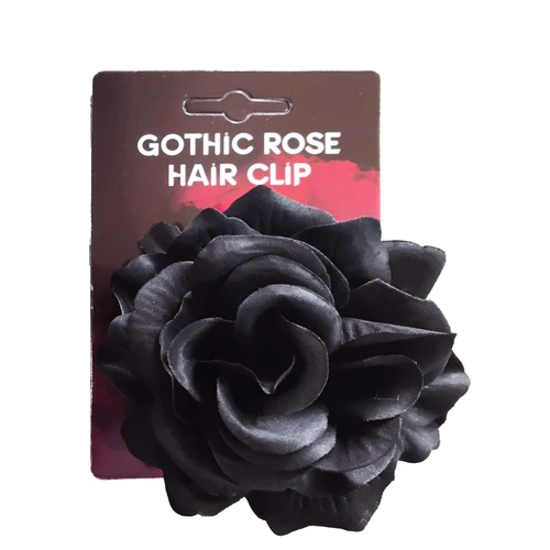 Gothic Black Rose Hair Clip 