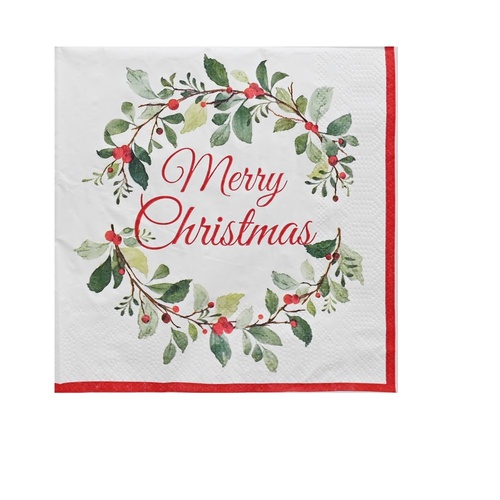 Merry Christmas Napkins 20pk 