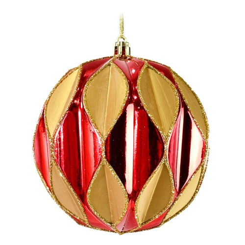 Classic Red & Gold Bauble 10cm