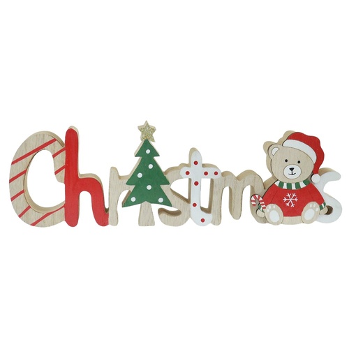 Christmas Bear Table Sign 30cm