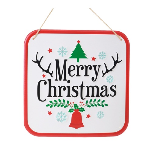 Hanging Metal Merry Christmas Sign 30cm