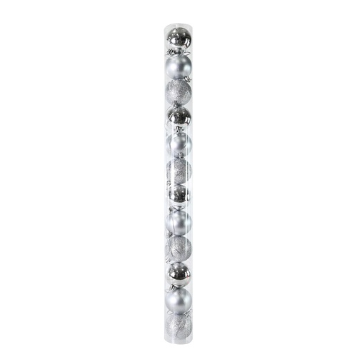 Traditional Bauble 12pk Silver 6cm