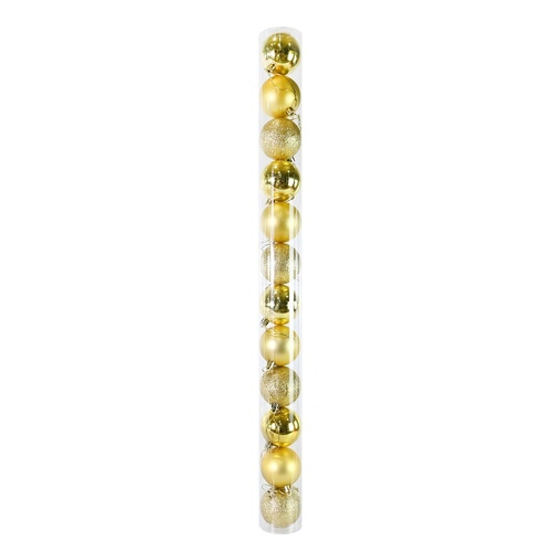 Traditional Bauble 12pk Gold 6cm