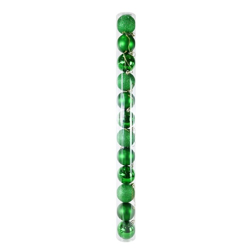 Traditional Bauble 12pk Green 6cm