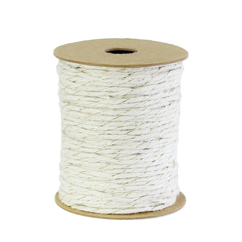 Metallic Twine Cream 1000cm