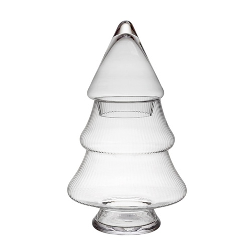 Ribbed Glass Lidded Tree Jar 35cm