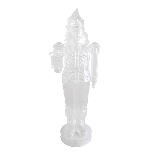 LED Frosted Nutcracker w. Present 45cm