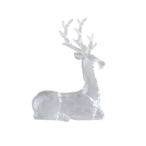 Acrylic Sitting Reindeer 27cm