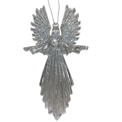 Acrylic Hanging Angel Straight Silver 16cm