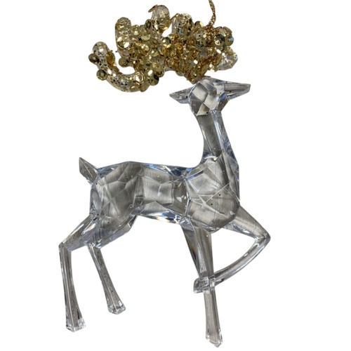 Acrylic Reindeer Standing Gold 13cm