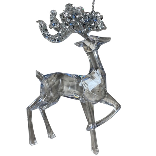Acrylic Reindeer Standing Silver 13cm