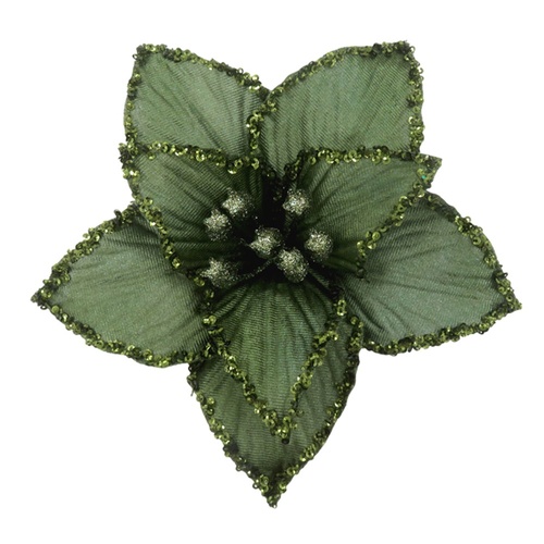 Sage Poinsettia Clip 21cm
