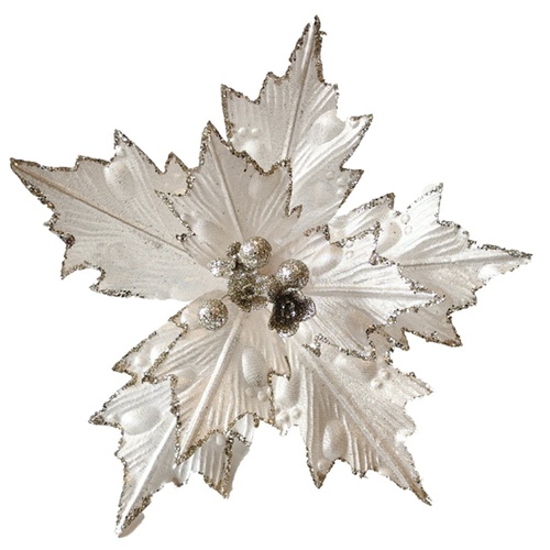 Champagne Textured Poinsettia 30cm