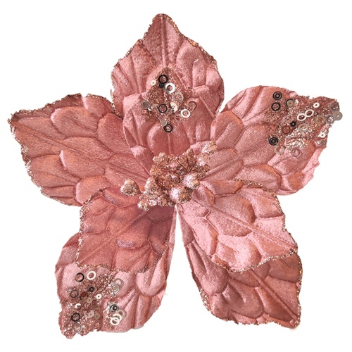 Pink Crinkle Cut Poinsettia 25cm