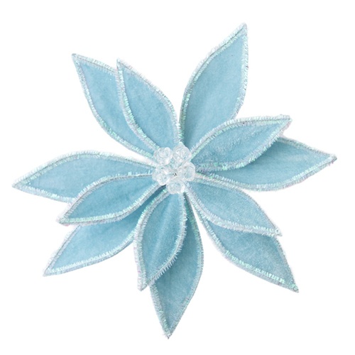 Blue Poinsettia w. Acrylic Centre 27cm