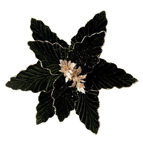 Sage Poinsettia w. Gold Edge Clip 30cm