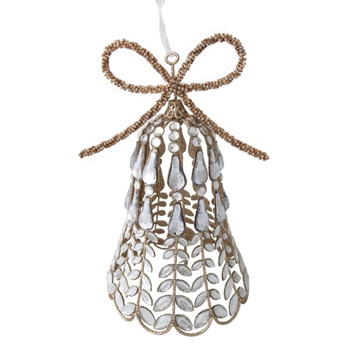 Jewelled Bell w. Bow 30cm